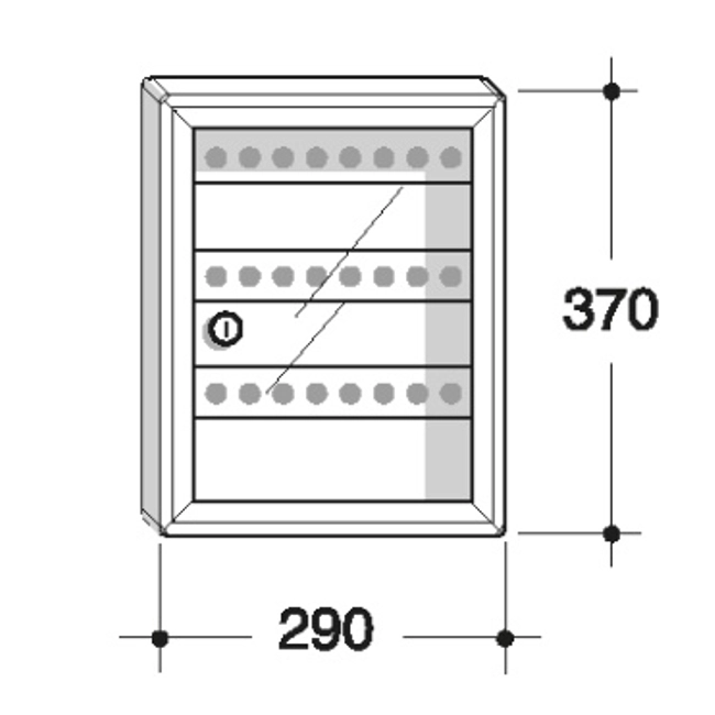 Vendita online Bacheca portachiavi da 24 posti in alluminio silver raggrinzito RAL 9006 con fondo silver